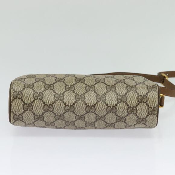 GUCCI GG Supreme Web Sherry Line Bag Pvc Beige Gold 89 02 018 - Picture 9 of 16